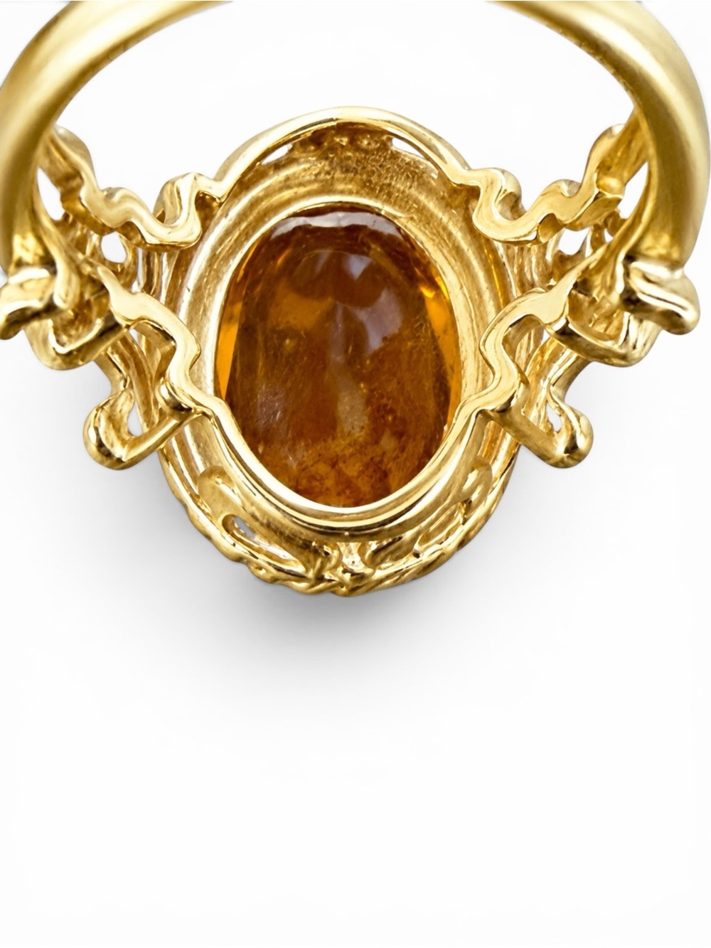 Ross-Simons Citrine Cocktail Ring 18K Gold Over Sterling Vintage Revival Size 6 - Picture 8 of 11